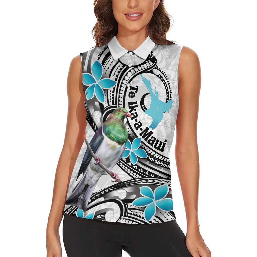 Aotearoa Te Ika-a-Maui Women Sleeveless Polo Shirt South Island Kekeru Maori Koru LT14 - Polynesian Pride