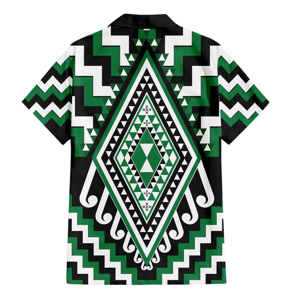 Green Aotearoa Taniko Poutama Patikitiki Family Matching Mermaid Dress and Hawaiian Shirt LT14 - Polynesian Pride