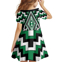 Green Aotearoa Taniko Poutama Patikitiki Family Matching Tank Maxi Dress and Hawaiian Shirt LT14 - Polynesian Pride