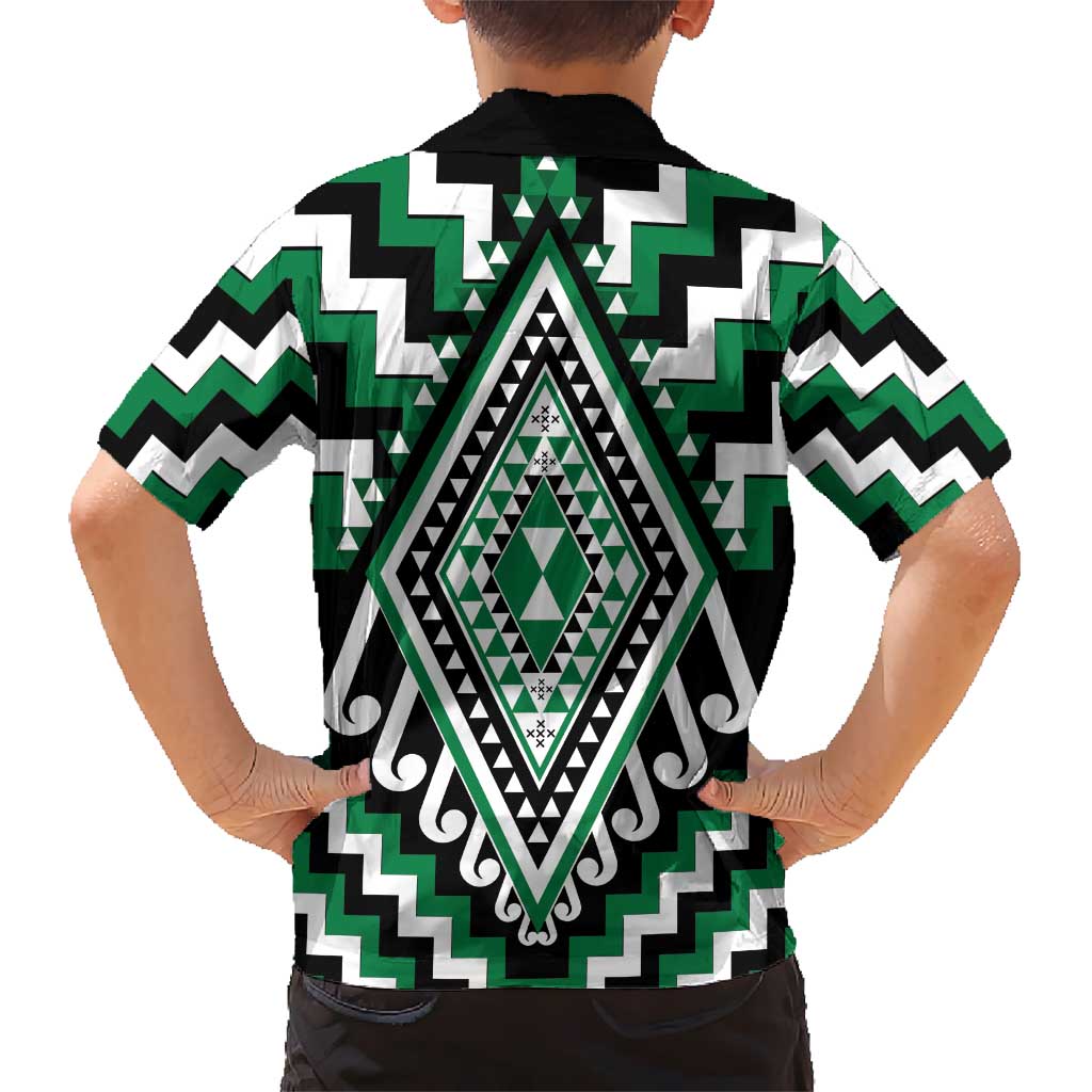 Green Aotearoa Taniko Poutama Patikitiki Hawaiian Shirt