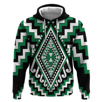 Green Aotearoa Taniko Poutama Patikitiki Hoodie LT14 Pullover Hoodie Green - Polynesian Pride