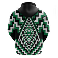 Green Aotearoa Taniko Poutama Patikitiki Hoodie LT14 - Polynesian Pride