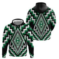 Green Aotearoa Taniko Poutama Patikitiki Hoodie LT14 - Polynesian Pride