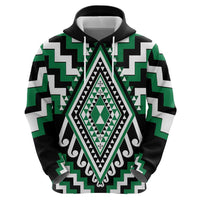 Green Aotearoa Taniko Poutama Patikitiki Hoodie LT14 - Polynesian Pride