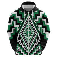 Green Aotearoa Taniko Poutama Patikitiki Hoodie LT14 - Polynesian Pride