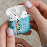Cook Islands Tiare Maori With Conch Shell AirPods Case Pasifika Fest Polynesian Tattoo Turquoise LT14 - Polynesian Pride