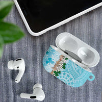 Cook Islands Tiare Maori With Conch Shell AirPods Case Pasifika Fest Polynesian Tattoo Turquoise LT14 - Polynesian Pride