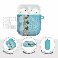 Cook Islands Tiare Maori With Conch Shell AirPods Case Pasifika Fest Polynesian Tattoo Turquoise LT14 - Polynesian Pride