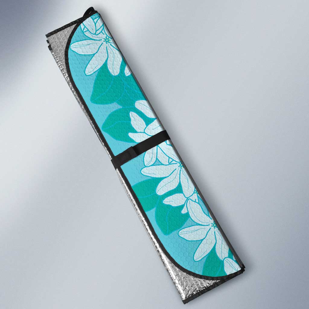 Cook Islands Tiare Maori With Conch Shell Auto Sun Shade Pasifika Fest Polynesian Tattoo Turquoise