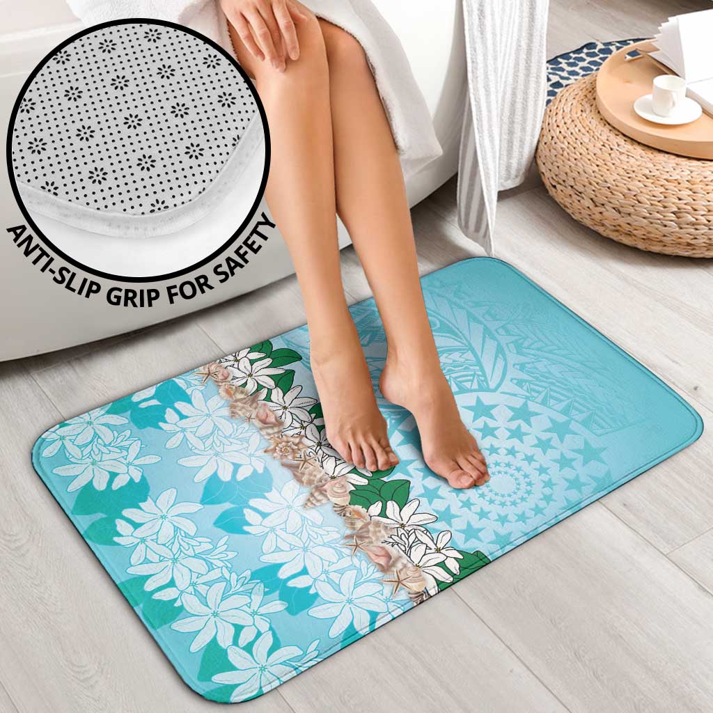 Cook Islands Tiare Maori With Conch Shell Bathroom Set Pasifika Fest Polynesian Tattoo Turquoise LT14 - Polynesian Pride