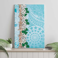 Cook Islands Tiare Maori With Conch Shell Canvas Wall Art Pasifika Fest Polynesian Tattoo Turquoise