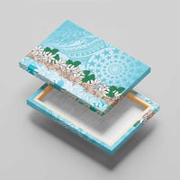 Cook Islands Tiare Maori With Conch Shell Canvas Wall Art Pasifika Fest Polynesian Tattoo Turquoise