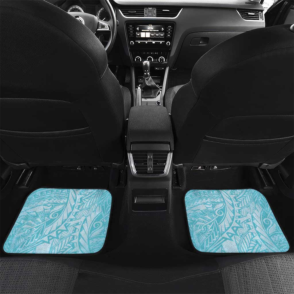Cook Islands Tiare Maori With Conch Shell Car Mats Pasifika Fest Polynesian Tattoo Turquoise