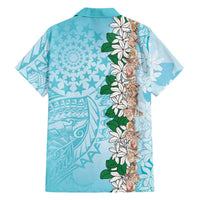 Cook Islands Tiare Maori With Conch Shell Family Matching Off The Shoulder Long Sleeve Dress and Hawaiian Shirt Pasifika Fest Polynesian Tattoo Turquoise LT14 - Polynesian Pride