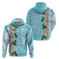 Cook Islands Tiare Maori With Conch Shell Hoodie Pasifika Fest Polynesian Tattoo Turquoise