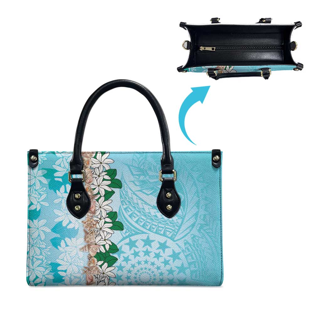 Cook Islands Tiare Maori With Conch Shell Leather Bag Pasifika Fest Polynesian Tattoo Turquoise
