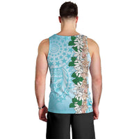 Cook Islands Tiare Maori With Conch Shell Men Tank Top Pasifika Fest Polynesian Tattoo Turquoise LT14 - Polynesian Pride