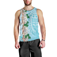 Cook Islands Tiare Maori With Conch Shell Men Tank Top Pasifika Fest Polynesian Tattoo Turquoise LT14 - Polynesian Pride