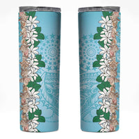 Cook Islands Tiare Maori With Conch Shell Skinny Tumbler Pasifika Fest Polynesian Tattoo Turquoise LT14 Turquoise - Polynesian Pride