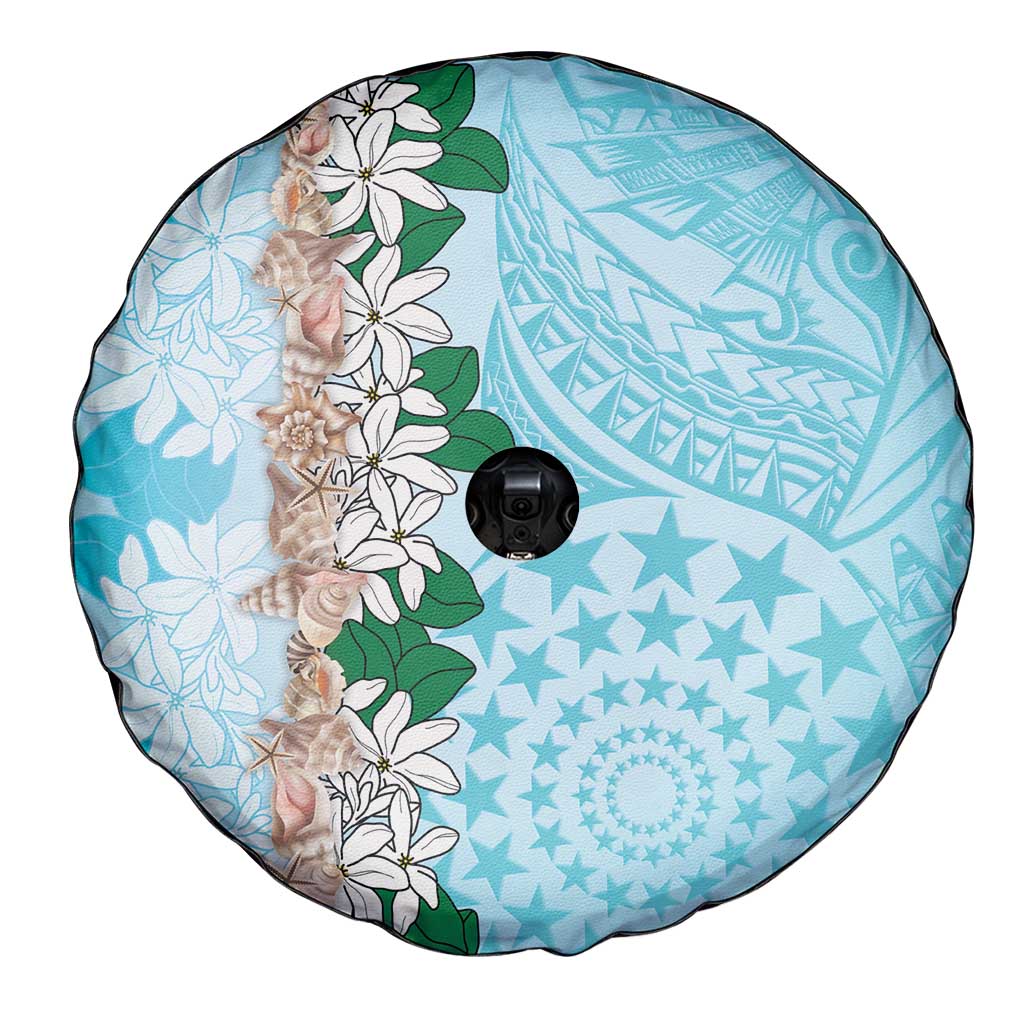 Cook Islands Tiare Maori With Conch Shell Spare Tire Cover Pasifika Fest Polynesian Tattoo Turquoise