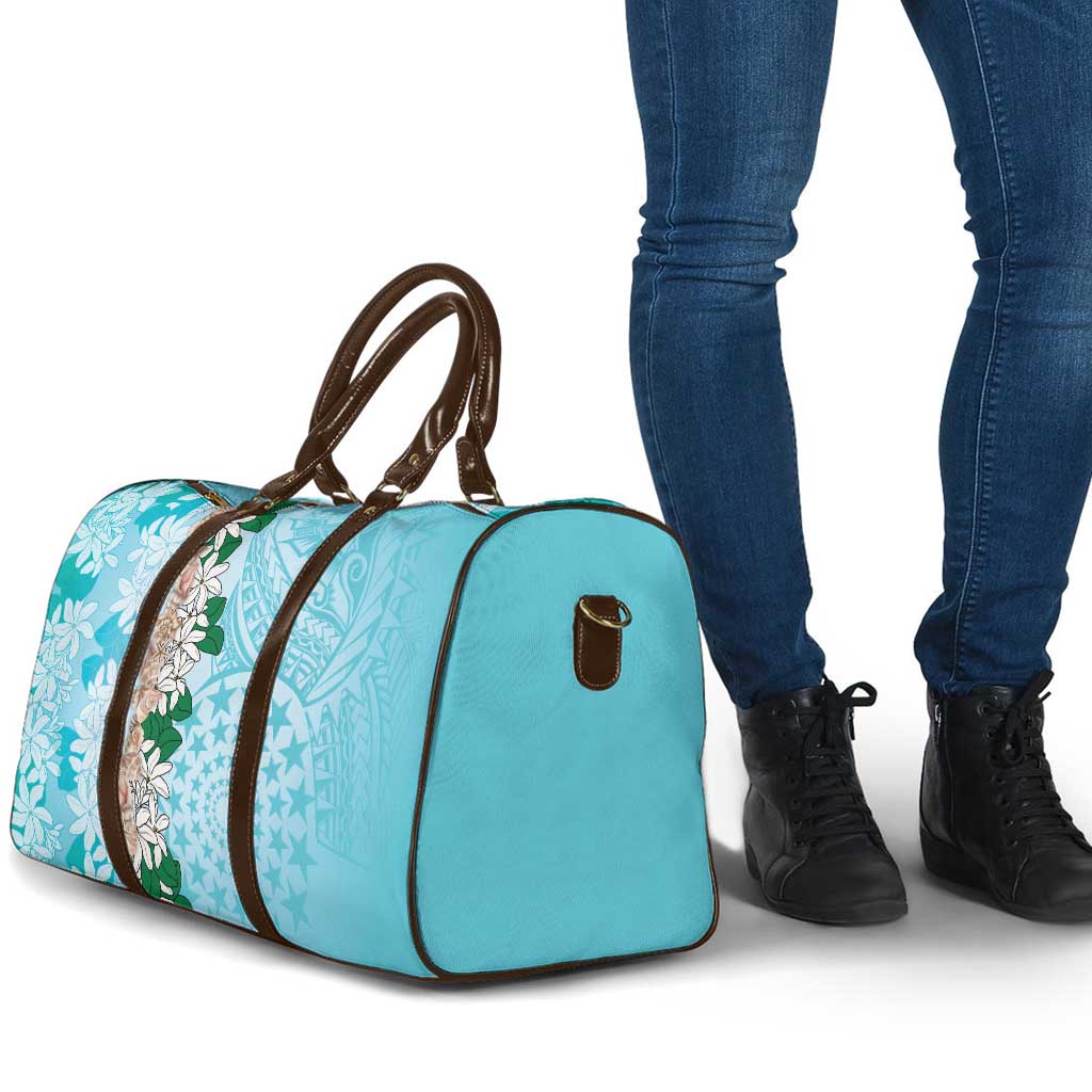 Cook Islands Tiare Maori With Conch Shell Travel Bag Pasifika Fest Polynesian Tattoo Turquoise