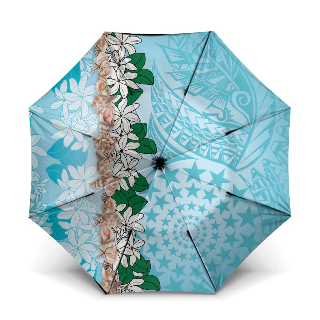 Cook Islands Tiare Maori With Conch Shell Umbrella Pasifika Fest Polynesian Tattoo Turquoise