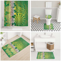 Cook Islands Tiare Maori With Conch Shell Bathroom Set Pasifika Fest Polynesian Tattoo Green