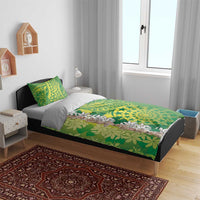 Cook Islands Tiare Maori With Conch Shell Bedding Set Pasifika Fest Polynesian Tattoo Green