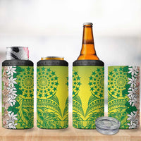 Cook Islands Tiare Maori With Conch Shell 4 in 1 Can Cooler Tumbler Pasifika Fest Polynesian Tattoo Green LT14 - Polynesian Pride