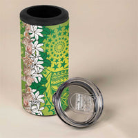 Cook Islands Tiare Maori With Conch Shell 4 in 1 Can Cooler Tumbler Pasifika Fest Polynesian Tattoo Green LT14 - Polynesian Pride