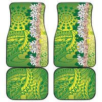 Cook Islands Tiare Maori With Conch Shell Car Mats Pasifika Fest Polynesian Tattoo Green