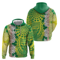Cook Islands Tiare Maori With Conch Shell Hoodie Pasifika Fest Polynesian Tattoo Green