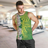 Cook Islands Tiare Maori With Conch Shell Men Tank Top Pasifika Fest Polynesian Tattoo Green