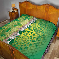 Cook Islands Tiare Maori With Conch Shell Quilt Pasifika Fest Polynesian Tattoo Green