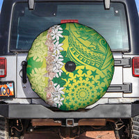 Cook Islands Tiare Maori With Conch Shell Spare Tire Cover Pasifika Fest Polynesian Tattoo Green