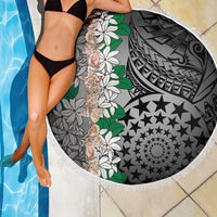 Cook Islands Tiare Maori With Conch Shell Beach Blanket Pasifika Fest Polynesian Tattoo Black