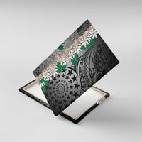 Cook Islands Tiare Maori With Conch Shell Canvas Wall Art Pasifika Fest Polynesian Tattoo Black
