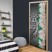 Cook Islands Tiare Maori With Conch Shell Door Cover Pasifika Fest Polynesian Tattoo Black