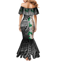 Cook Islands Tiare Maori With Conch Shell Family Matching Mermaid Dress and Hawaiian Shirt Pasifika Fest Polynesian Tattoo Black LT14 - Polynesian Pride