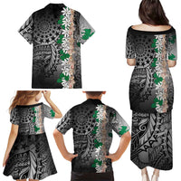 Cook Islands Tiare Maori With Conch Shell Family Matching Puletasi and Hawaiian Shirt Pasifika Fest Polynesian Tattoo Black LT14 - Polynesian Pride