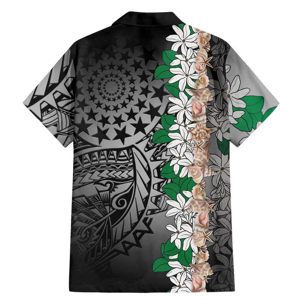Cook Islands Tiare Maori With Conch Shell Family Matching Summer Maxi Dress and Hawaiian Shirt Pasifika Fest Polynesian Tattoo Black LT14 - Polynesian Pride