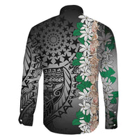 Cook Islands Tiare Maori With Conch Shell Family Matching Summer Maxi Dress and Hawaiian Shirt Pasifika Fest Polynesian Tattoo Black LT14 - Polynesian Pride