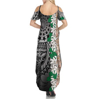 Cook Islands Tiare Maori With Conch Shell Family Matching Summer Maxi Dress and Hawaiian Shirt Pasifika Fest Polynesian Tattoo Black LT14 - Polynesian Pride