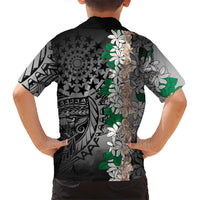 Cook Islands Tiare Maori With Conch Shell Family Matching Tank Maxi Dress and Hawaiian Shirt Pasifika Fest Polynesian Tattoo Black LT14 - Polynesian Pride