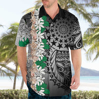 Cook Islands Tiare Maori With Conch Shell Hawaiian Shirt Pasifika Fest Polynesian Tattoo Black