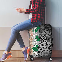 Cook Islands Tiare Maori With Conch Shell Luggage Cover Pasifika Fest Polynesian Tattoo Black