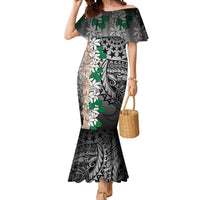 Cook Islands Tiare Maori With Conch Shell Mermaid Dress Pasifika Fest Polynesian Tattoo Black LT14 Women Black - Polynesian Pride