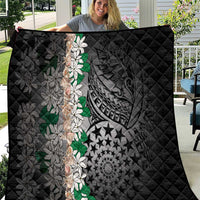 Cook Islands Tiare Maori With Conch Shell Quilt Pasifika Fest Polynesian Tattoo Black LT14 Black - Polynesian Pride