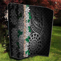 Cook Islands Tiare Maori With Conch Shell Quilt Pasifika Fest Polynesian Tattoo Black LT14 - Polynesian Pride