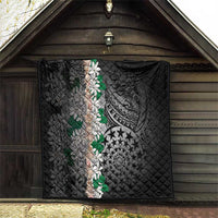 Cook Islands Tiare Maori With Conch Shell Quilt Pasifika Fest Polynesian Tattoo Black LT14 - Polynesian Pride